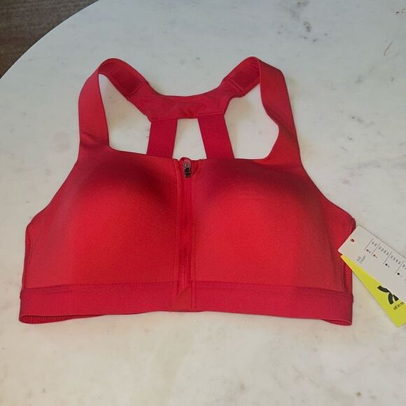 New All in motion red zip front high support  bra size 38B - Picture 1 of 10